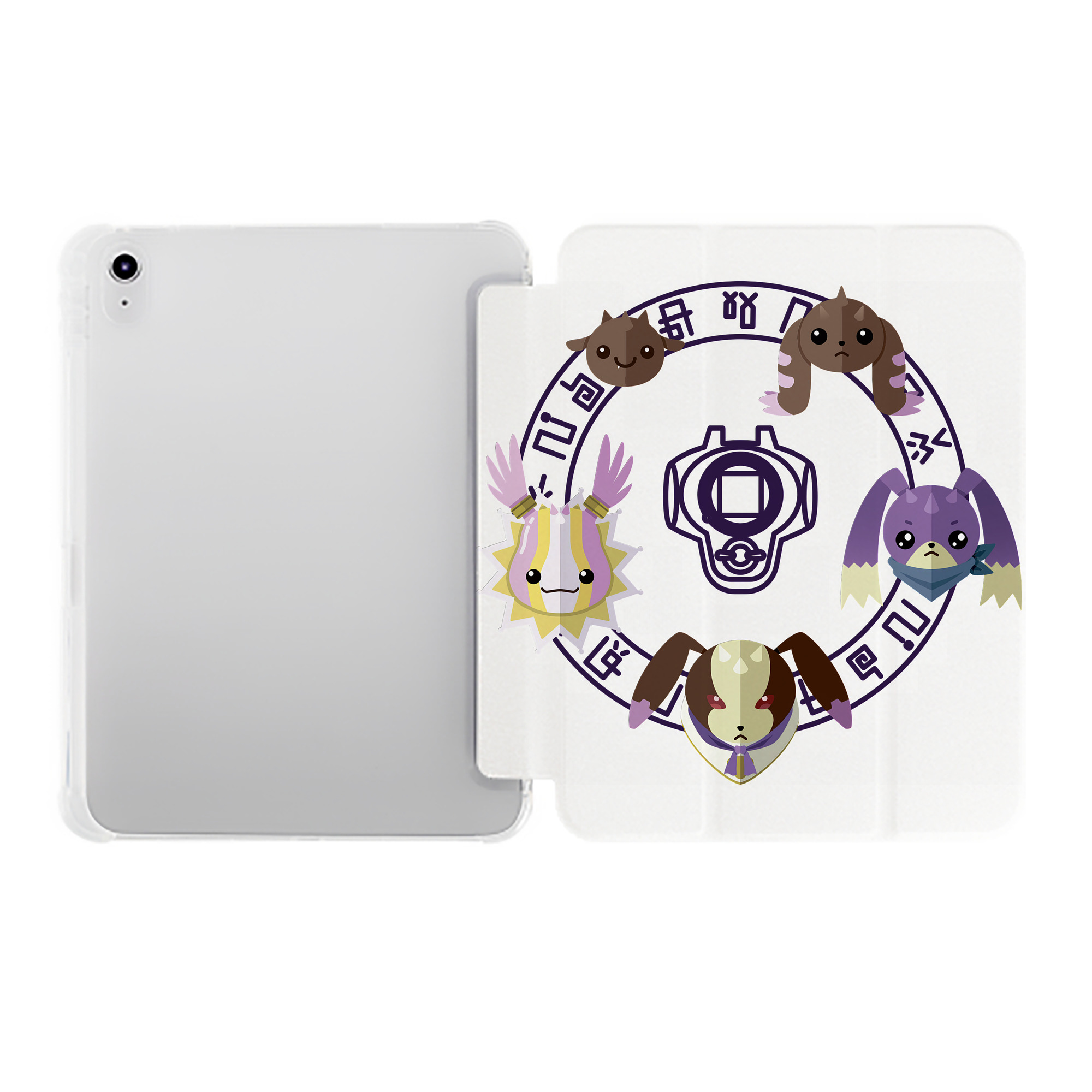 （画像用） Digimon デジタルモンスター/デジモン IPad ケース ペン収納付き 三つ折りスタンド PUレザー×シリコン 対応機種9.5/10.5/10.9インチ